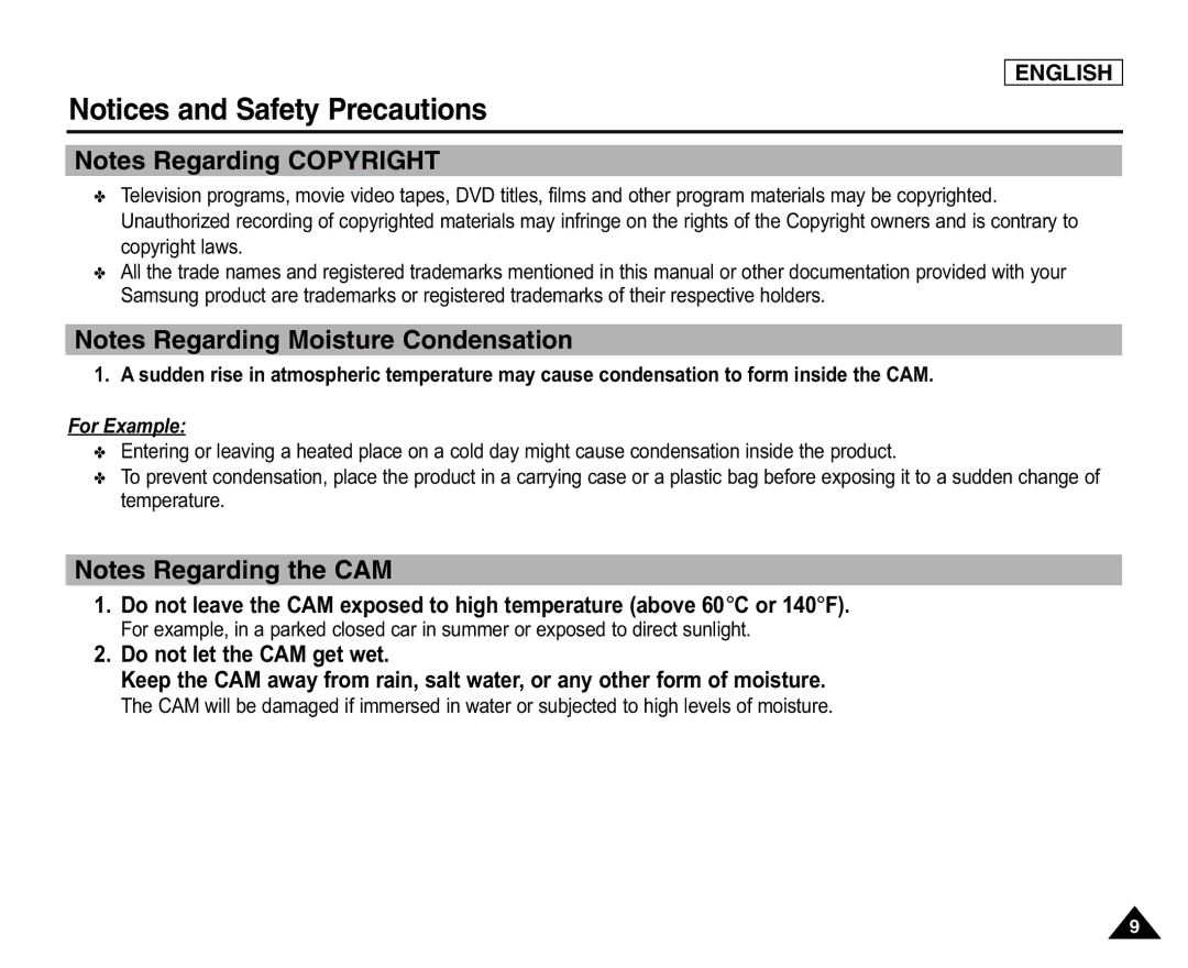 Samsung SC-X105(L), X110(L) manual For Example 