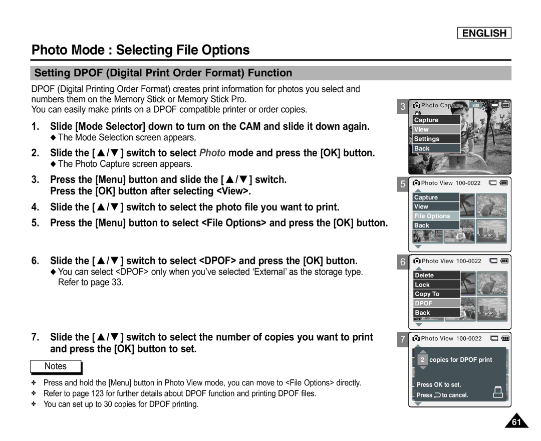 Samsung SC-X105(L), X110(L) manual Press the OK button to set, Photo Capture screen appears, Refer to 