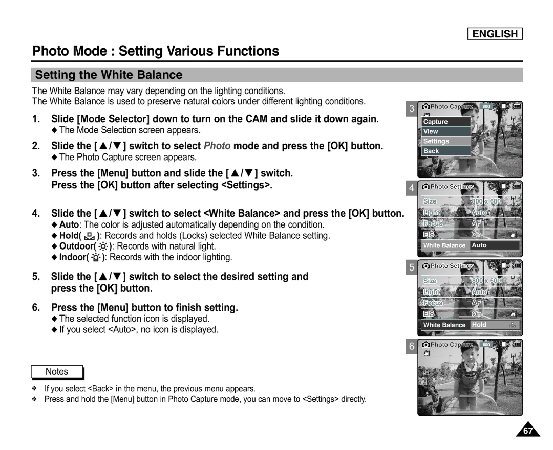 Samsung SC-X105(L), X110(L) manual Press the OK button after selecting Settings 