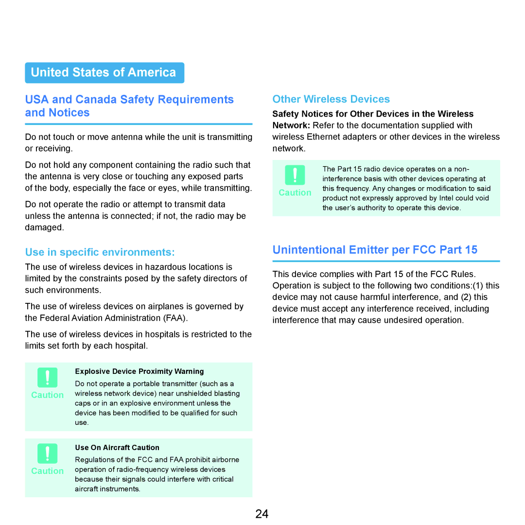 Samsung X22 United States of America, USA and Canada Safety Requirements and Notices, Unintentional Emitter per FCC Part 