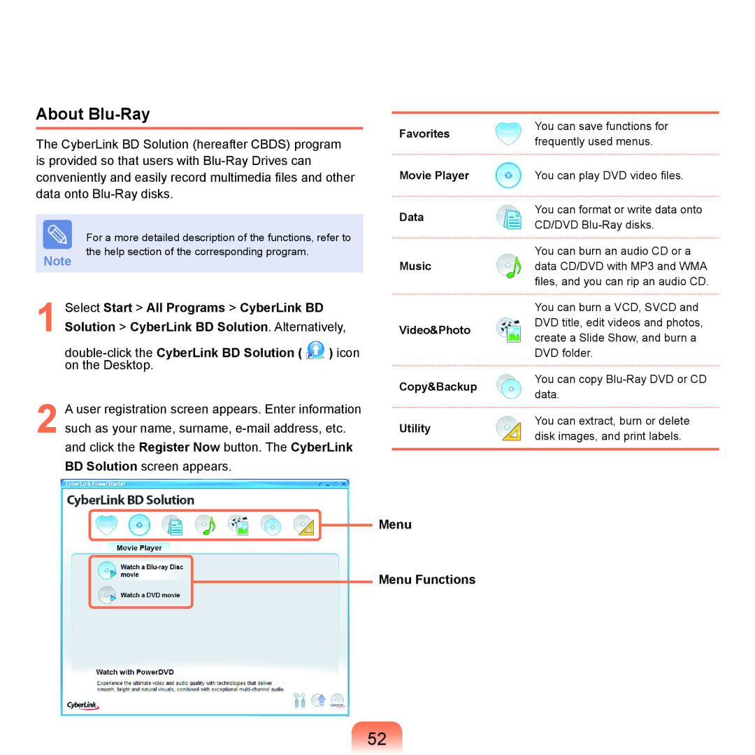 Samsung X22 manual About Blu-Ray 