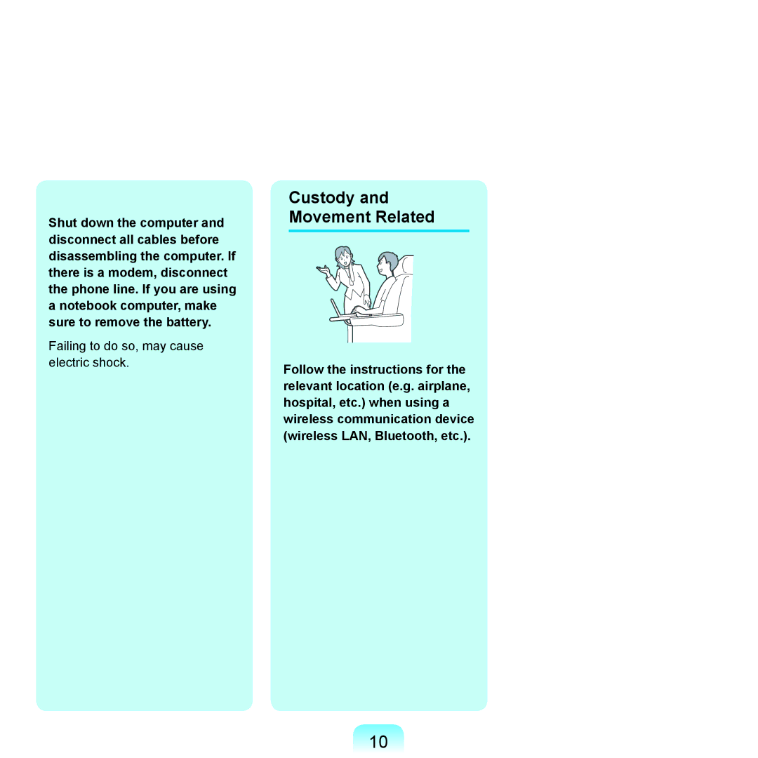 Samsung X65 manual Custody and Movement Related 