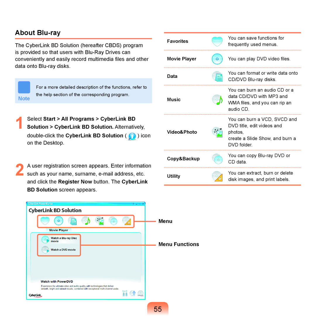 Samsung X65 manual About Blu-ray 