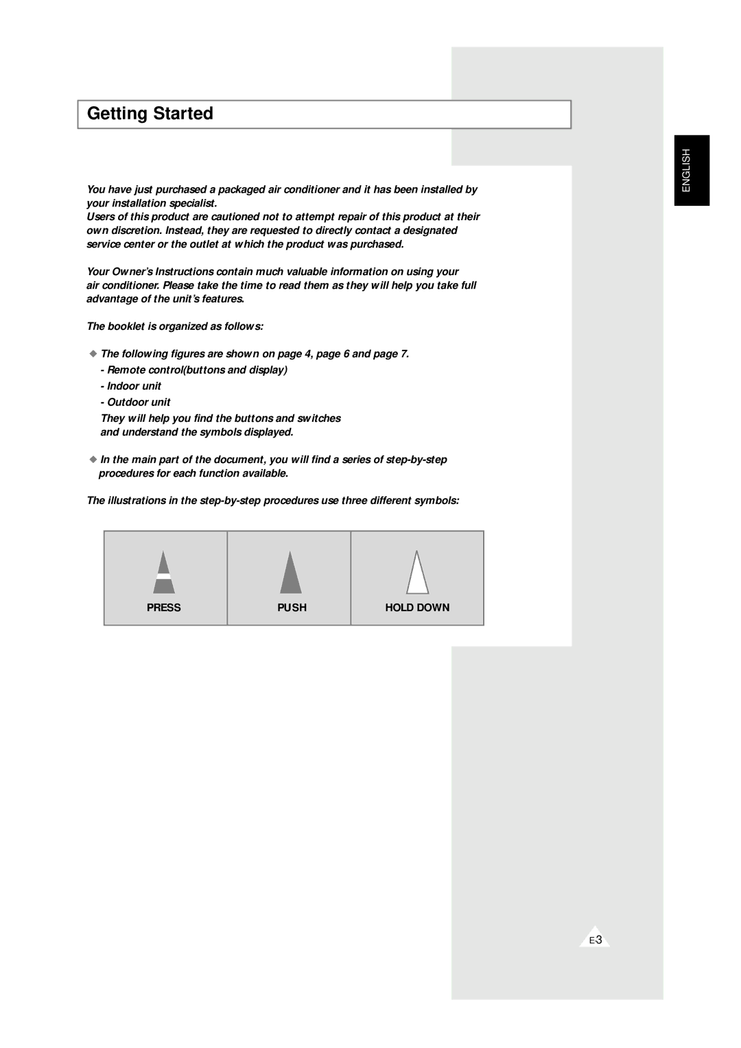 Samsung XAPH2807ER-XEP, XAPH2807ER-SEF manual Getting Started 