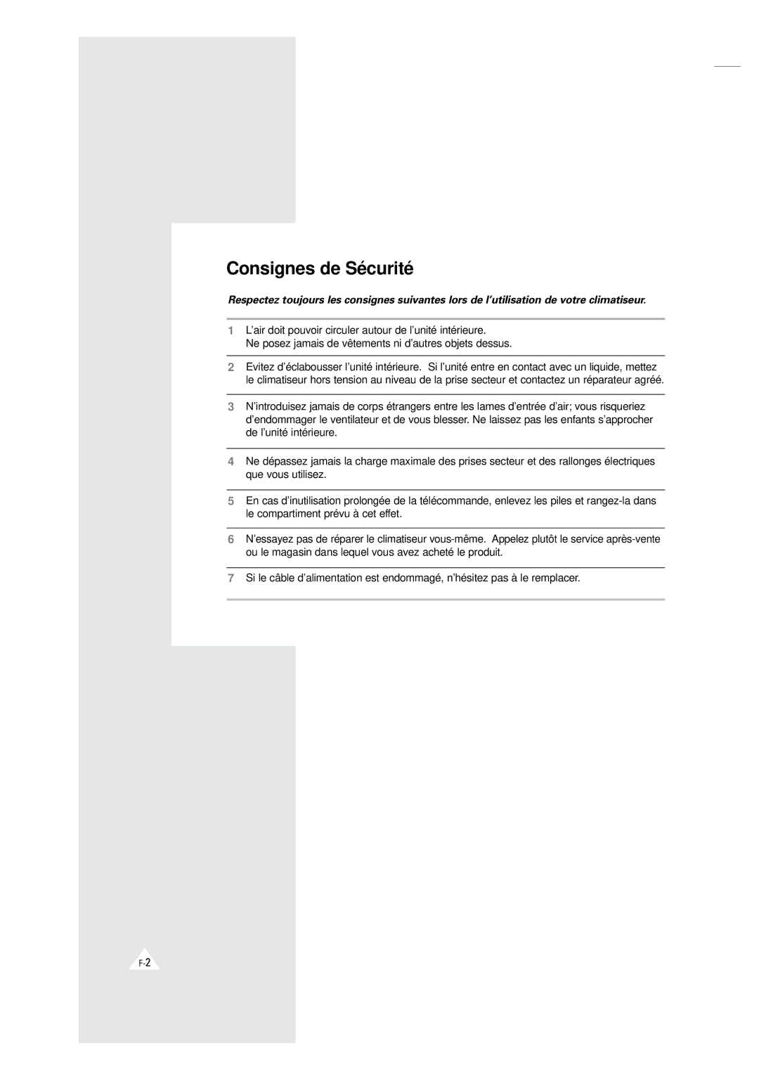 Samsung XAXH450PG0KXEF, XAXH450PG0KXEP manual Consignes de Sécurité 