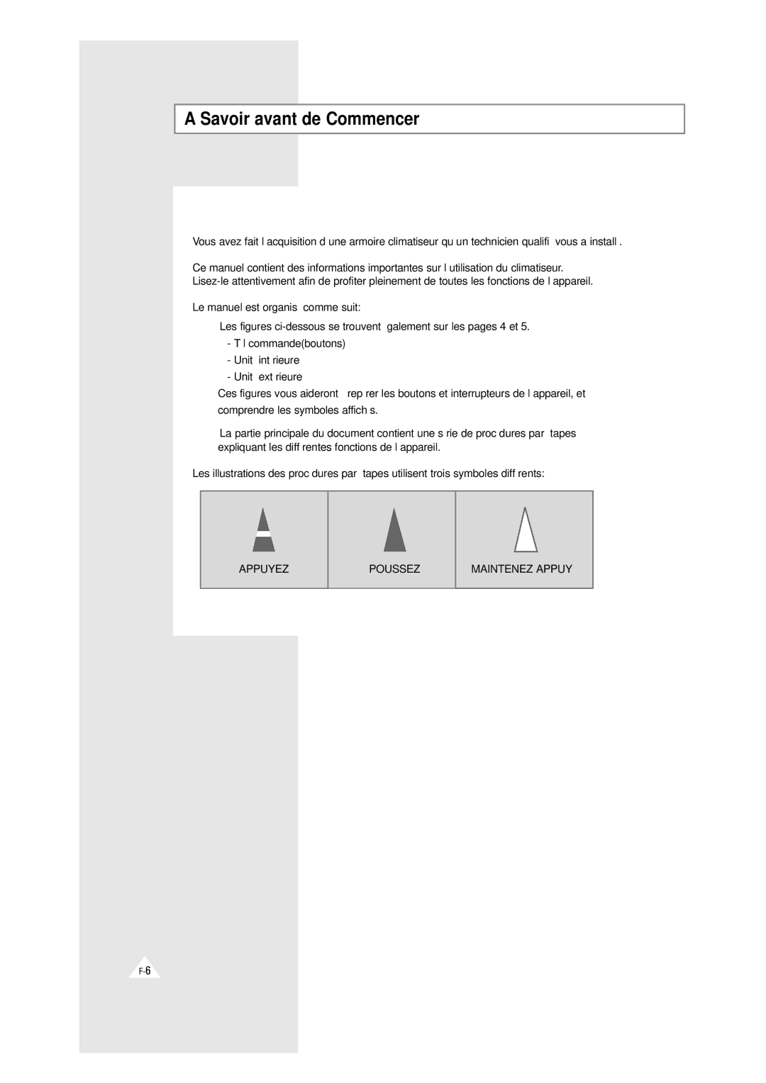 Samsung XAXH450PG0KXEF, XAXH450PG0KXEP manual Savoir avant de Commencer 