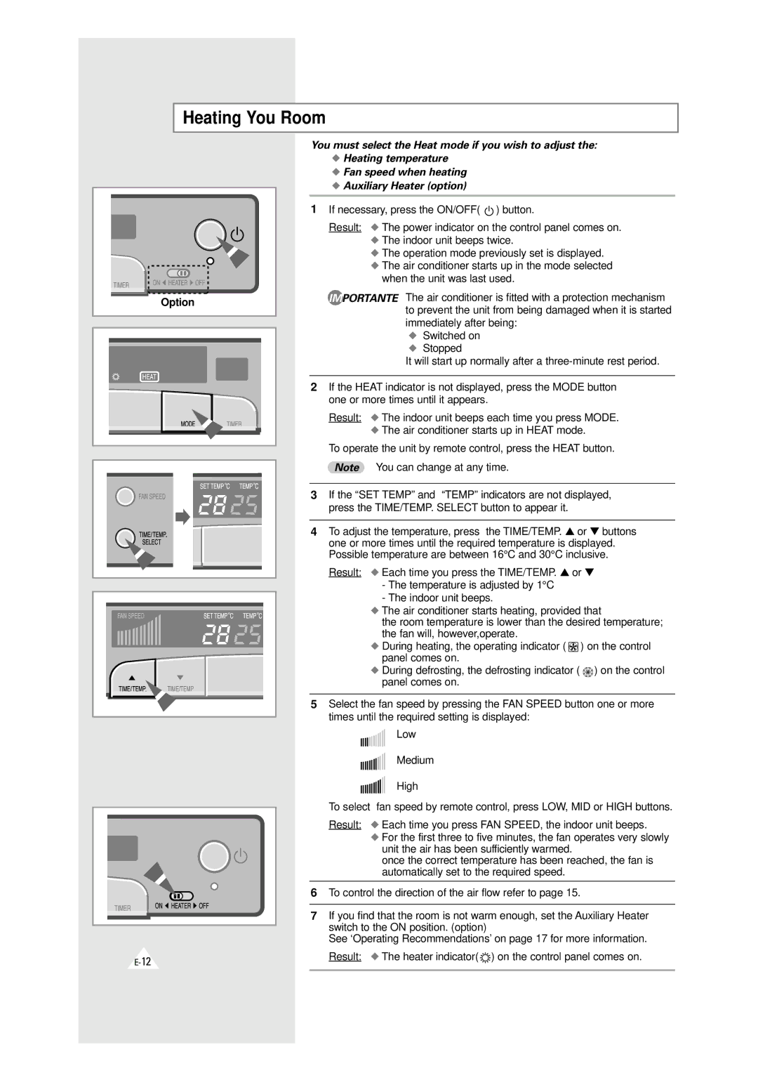 Samsung XAXH450PG0KXEF, XAXH450PG0KXEP manual Heating You Room 