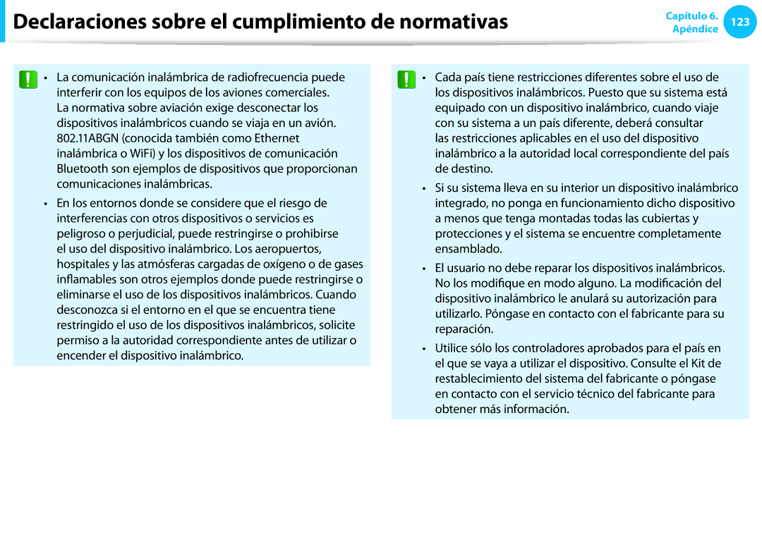 Samsung NP450R5E-X01ES, XE300TZC-K01PT, NP905S3G-K02PT, NP905S3G-K01AE Declaraciones sobre el cumplimiento de normativas 