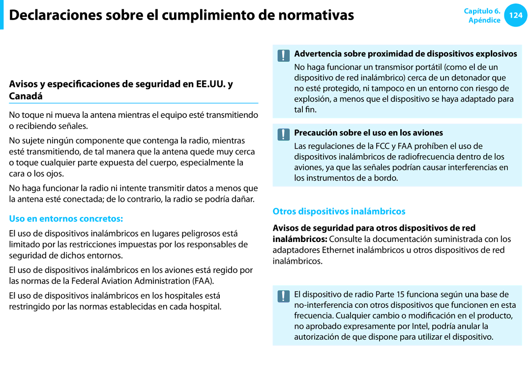 Samsung NP305E7A-S01ES manual Estados Unidos de América, Avisos y especificaciones de seguridad en EE.UU. y Canadá 