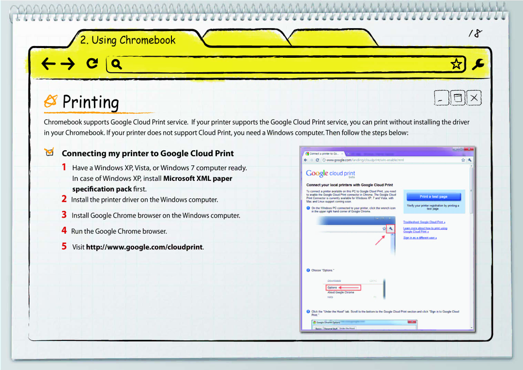 Samsung XE500C21-HZ2ES, XE500C21-H01DE, XE500C21-A03DE, XE500C21-HZ2DE Printing, Connecting my printer to Google Cloud Print 