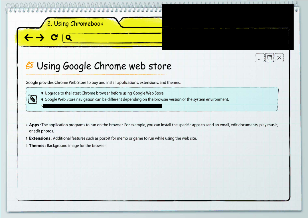 Samsung XE500C21-H02DE, XE500C21-H01DE, XE500C21-A03DE, XE500C21-HZ2DE, XE500C21-AZ2DE manual Using Google Chrome web store 