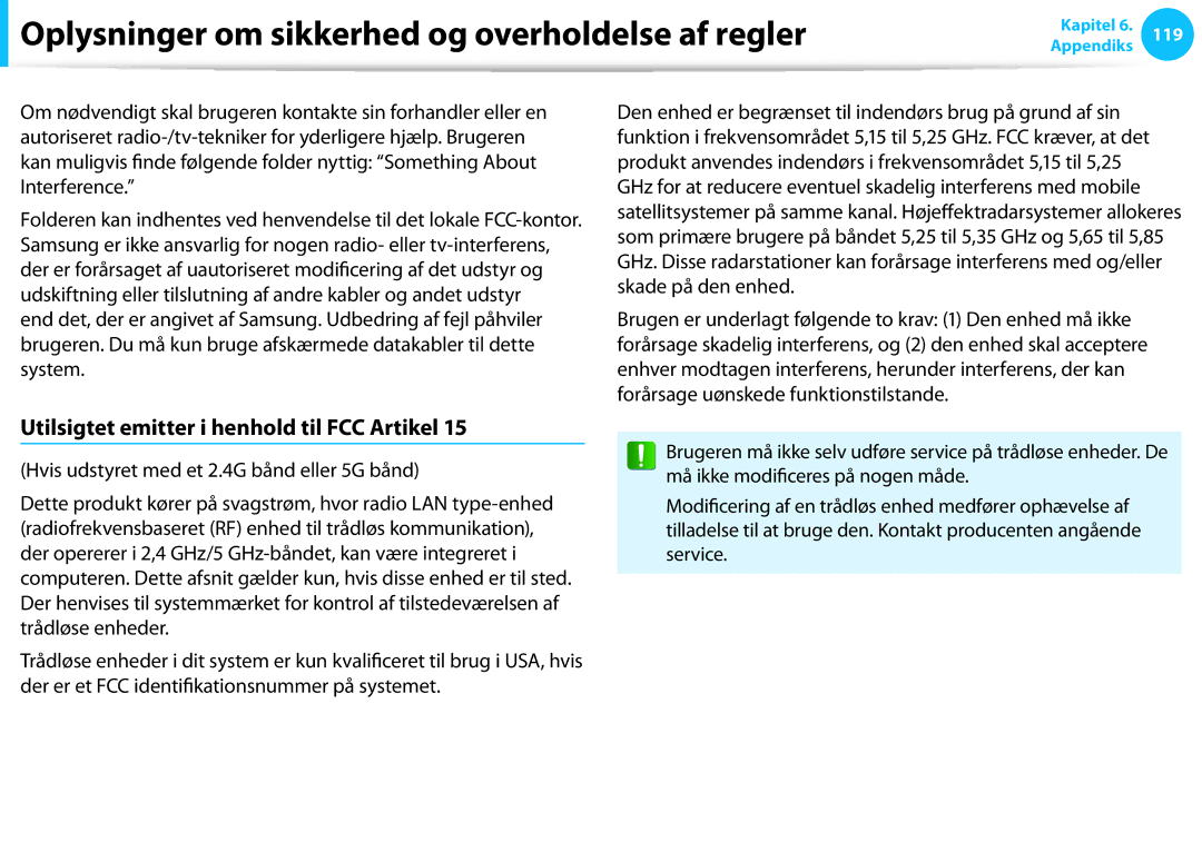 Samsung NP700Z3C-S02SE, XE500T1C-A01AE, NP530U3C-A0DSE, NP530U3C-A0HSE Oplysninger om sikkerhed og overholdelse af regler 