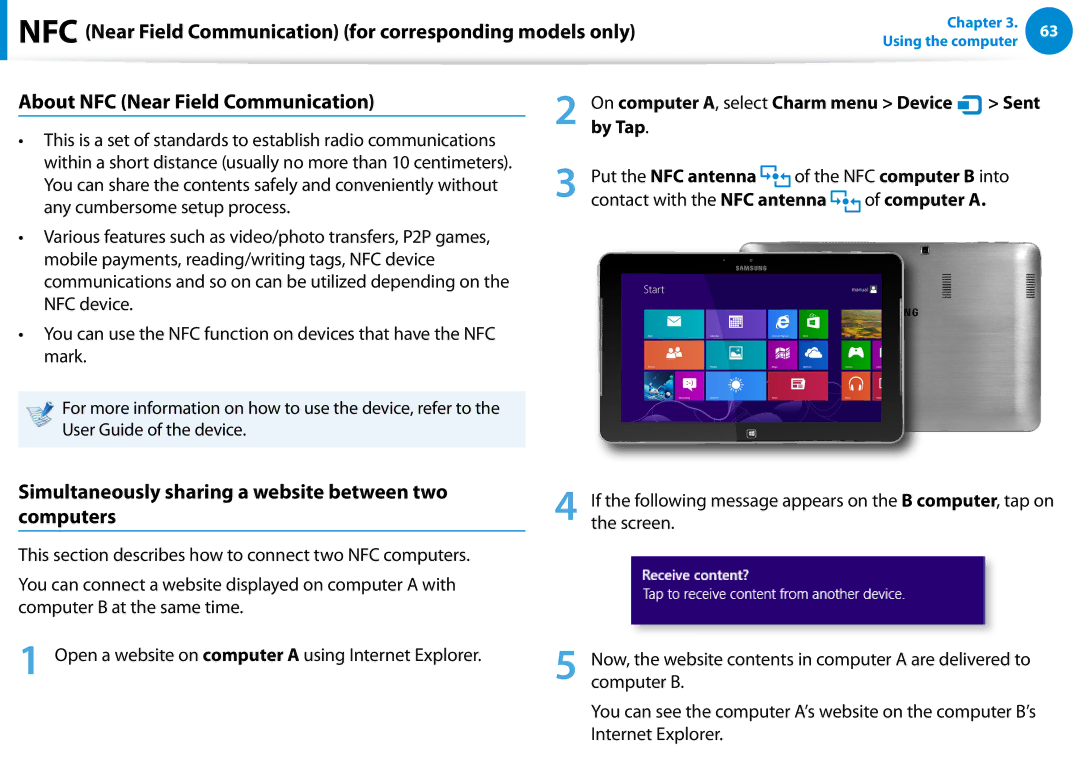 Samsung XE700T1C-A01US NFC Near Field Communication for corresponding models only, About NFC Near Field Communication 