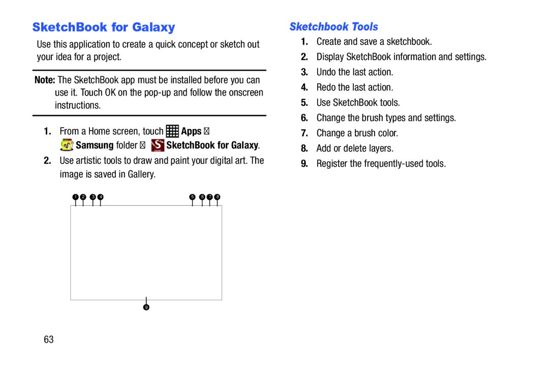 Samsung SM-P9000ZKFXAR, XE700T1C-K01US, SM-P9000ZKVXAR, SM-P9000ZWVXAR, SM-P900A SketchBook for Galaxy, Sketchbook Tools 