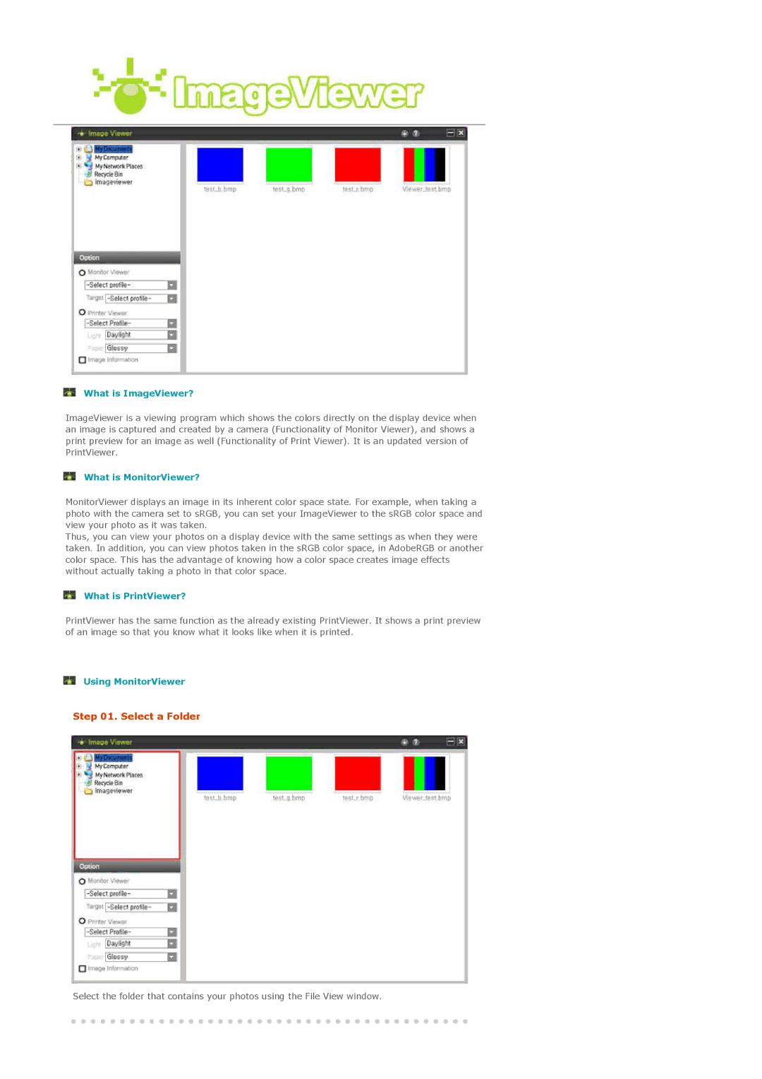 Samsung XL20 manual Select a Folder 