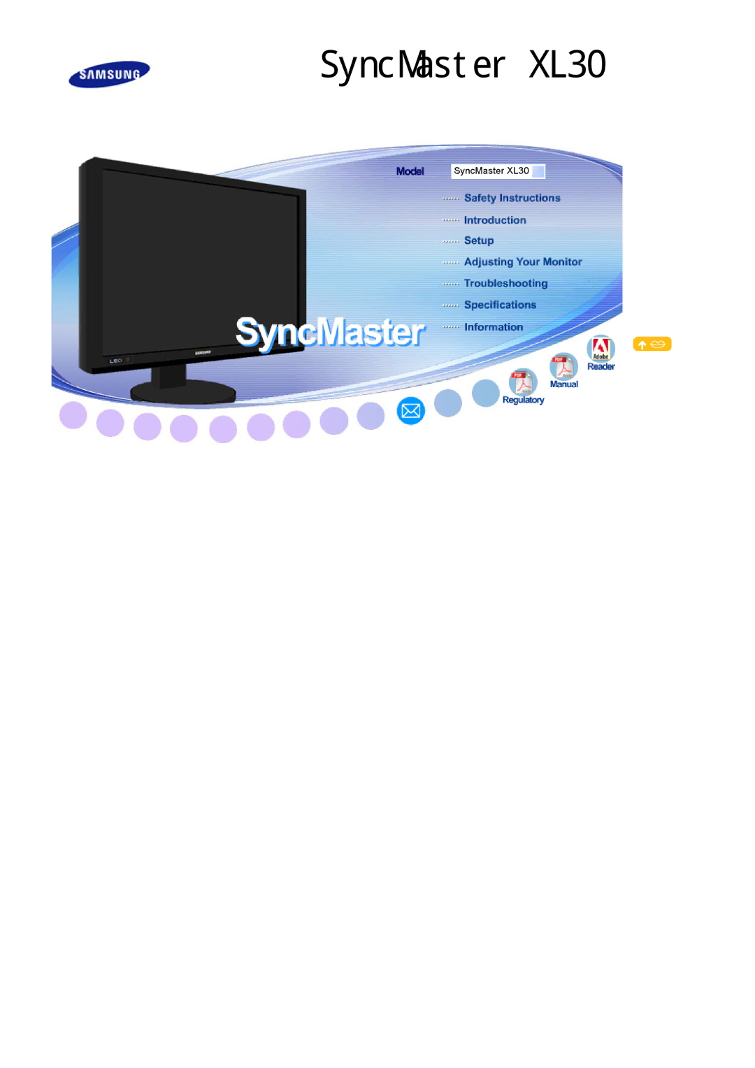 Samsung manual SyncMaster XL30 