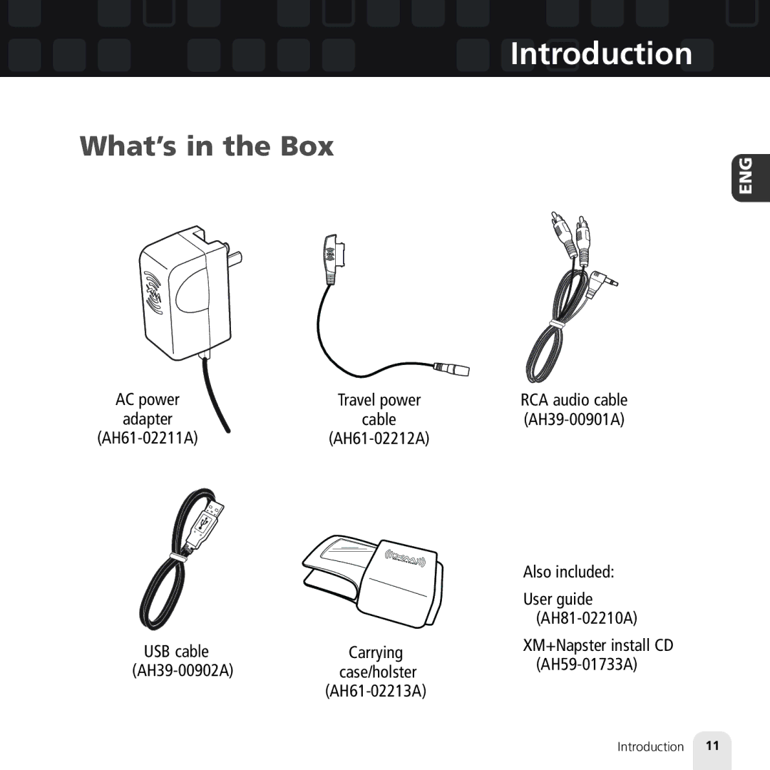 Samsung XM2go manual Also included 