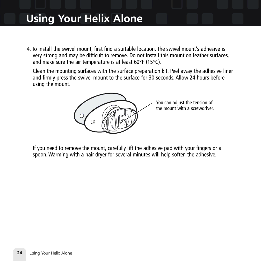 Samsung XM2go manual Using Your Helix Alone 