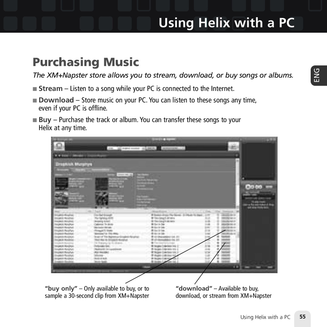 Samsung XM2go manual Purchasing Music 