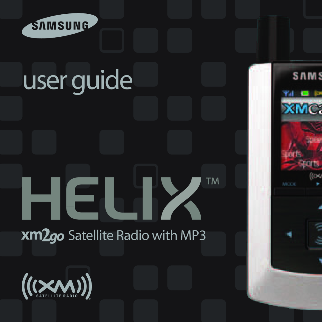 Samsung XM2go manual user guide, Satellite Radio with MP3 
