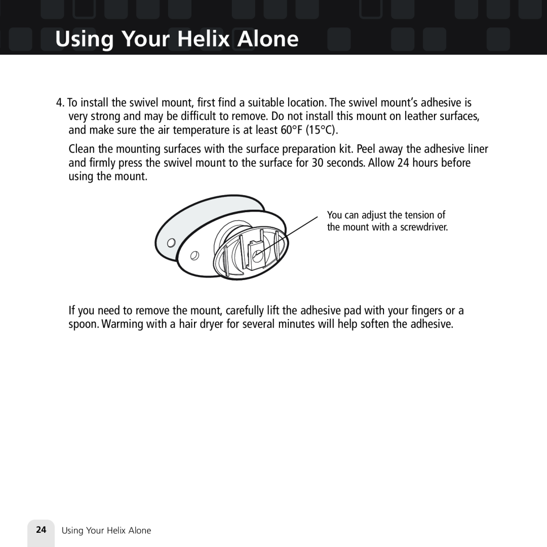 Samsung XM2go manual 24Using Your Helix Alone 