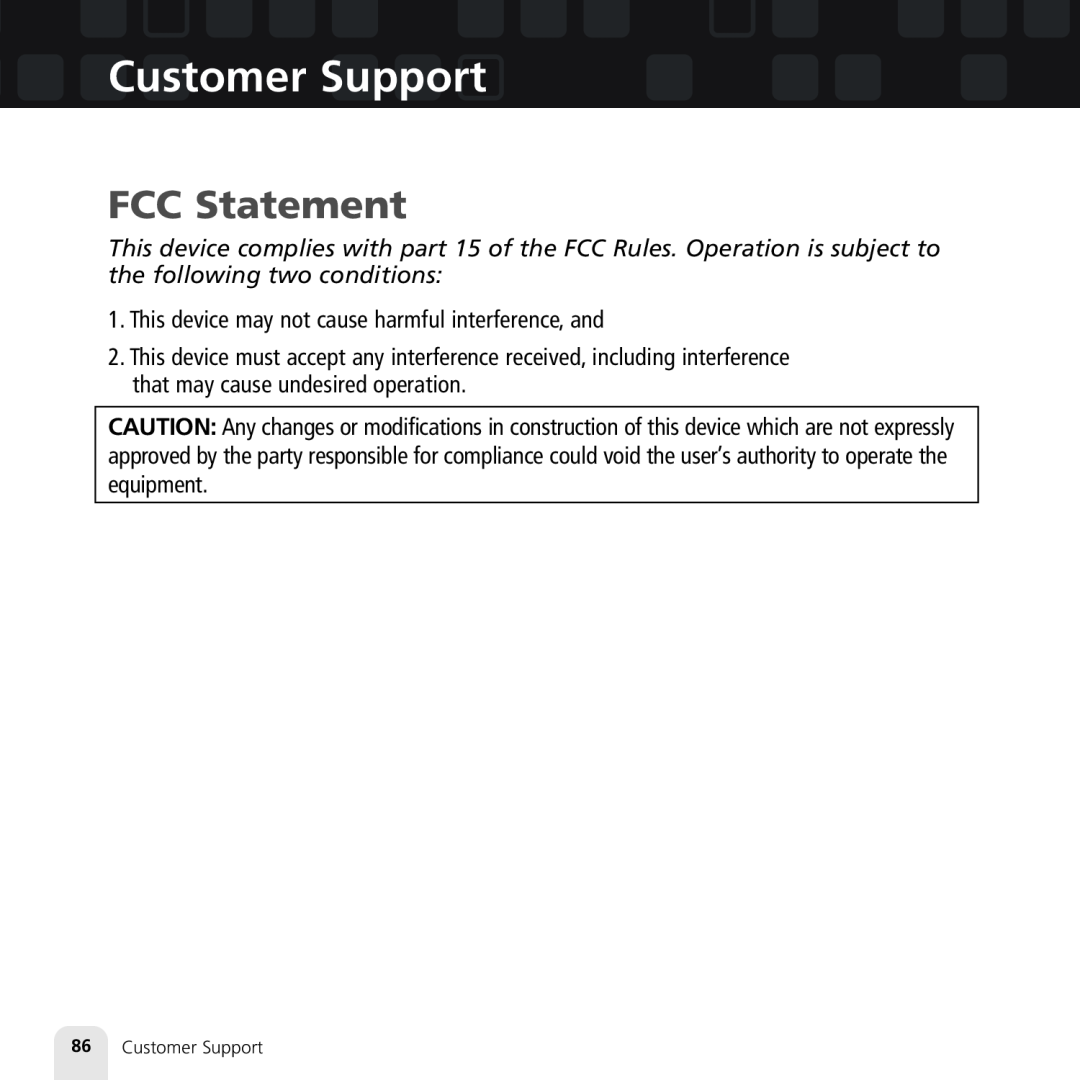 Samsung XM2go manual FCC Statement, 86Customer Support 