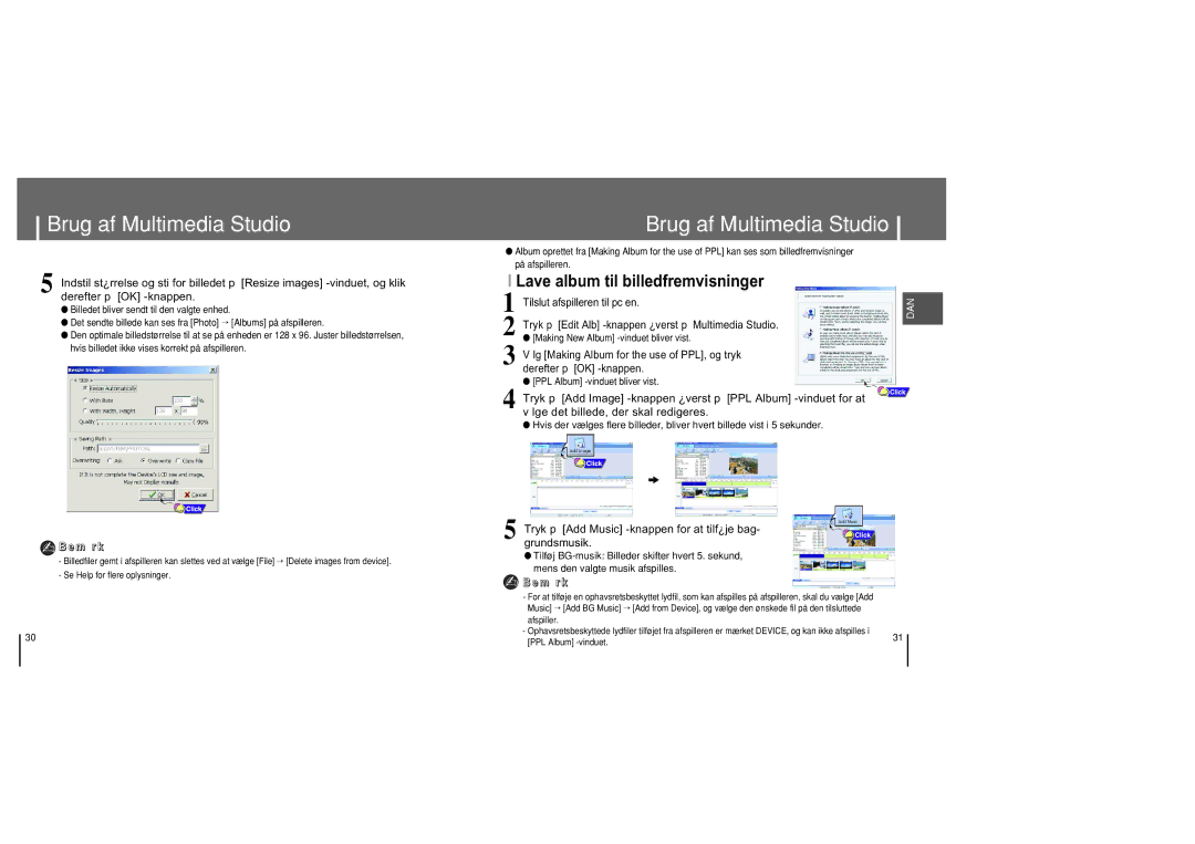 Samsung YH-820MC/ELS manual Lave album til billedfremvisninger, Tryk p Edit Alb -knappen ¿verst p Multimedia Studio 