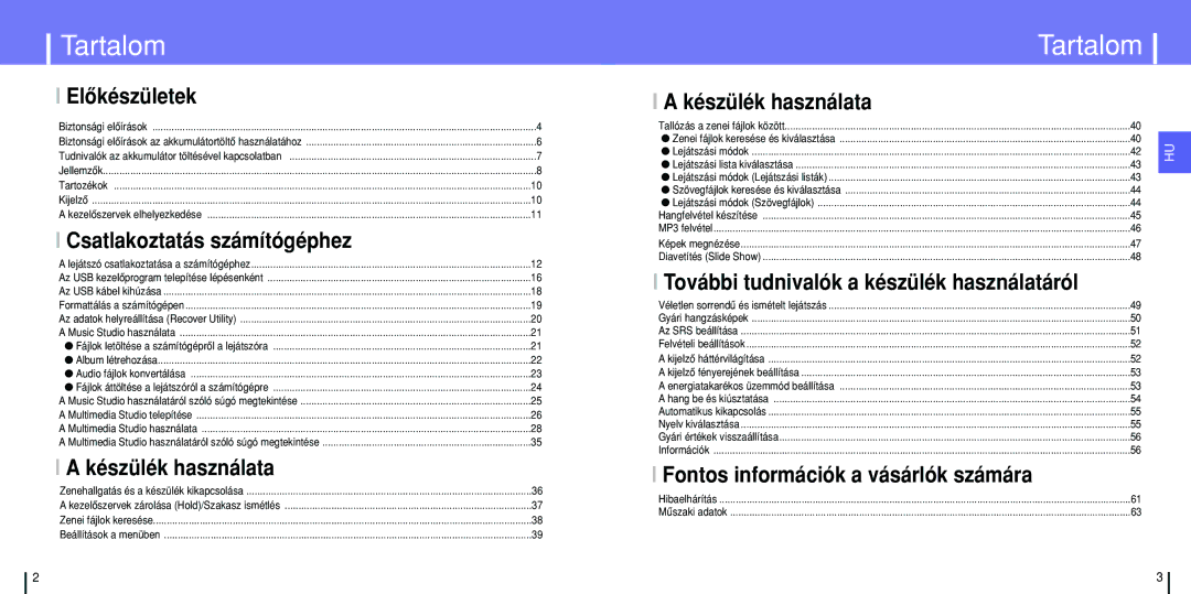 Samsung YH-820MC/ELS manual Tartalom, Elôkészületek, Csatlakoztatás számítógéphez, Készülék használata 