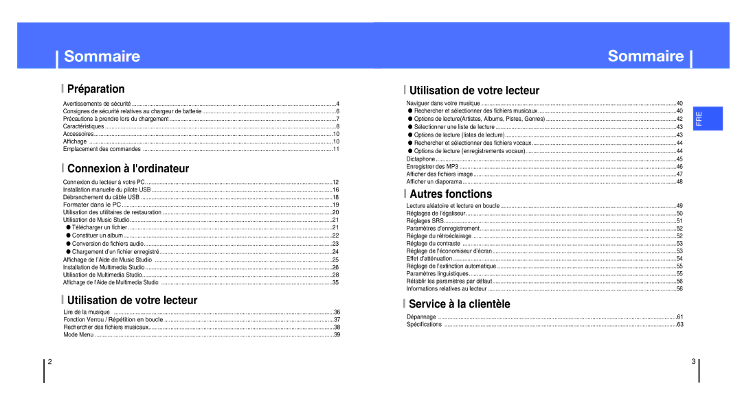 Samsung YH-820MW/ELS, YH-820MC/ELS manual Sommaire 