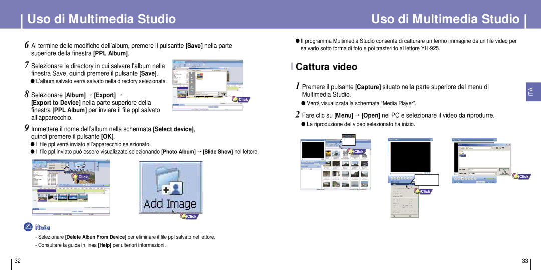 Samsung YH-925GS/XAC, YH-925GS/ELS, YH-925GS/CHN Cattura video, ’album salvato verrà salvato nella directory selezionata 