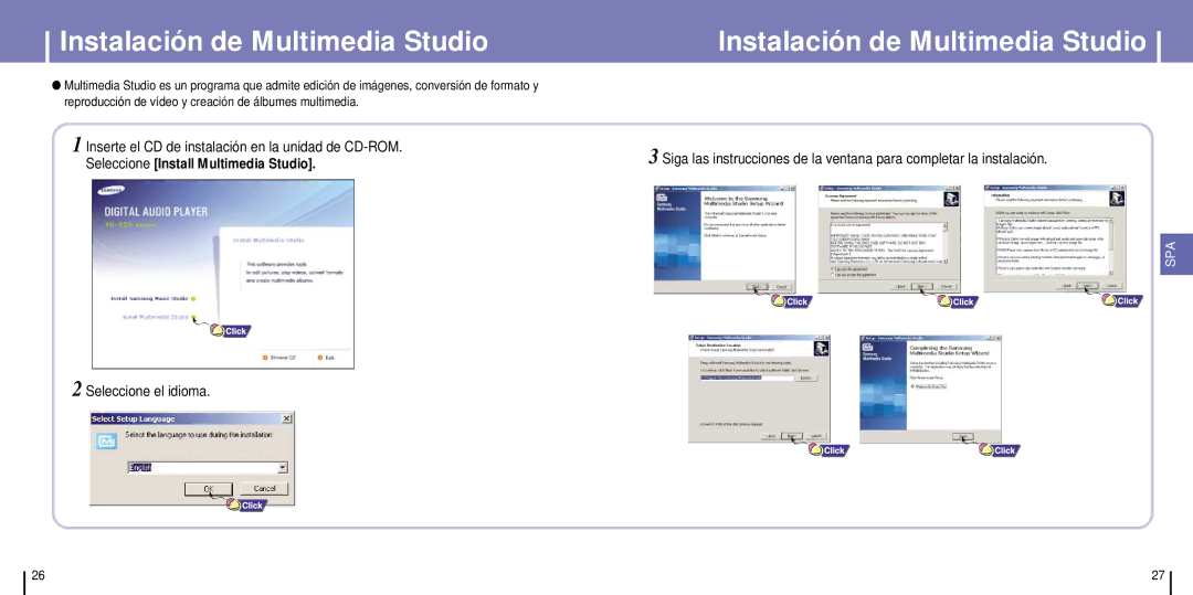 Samsung YH-925GS/ELS, YH-925GS/XEC manual Instalación de Multimedia Studio 