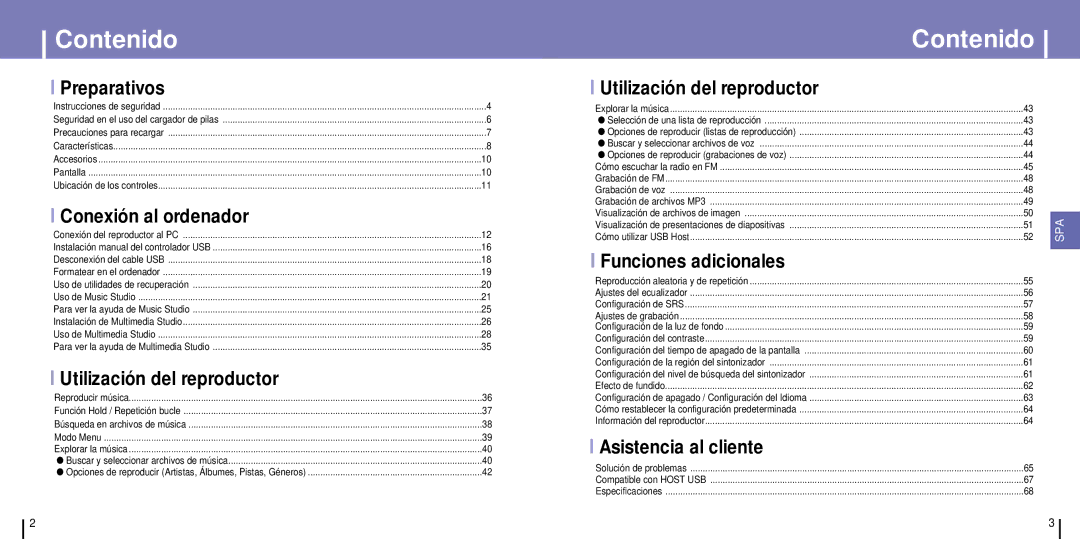 Samsung YH-925GS/ELS, YH-925GS/XEC manual Contenido 