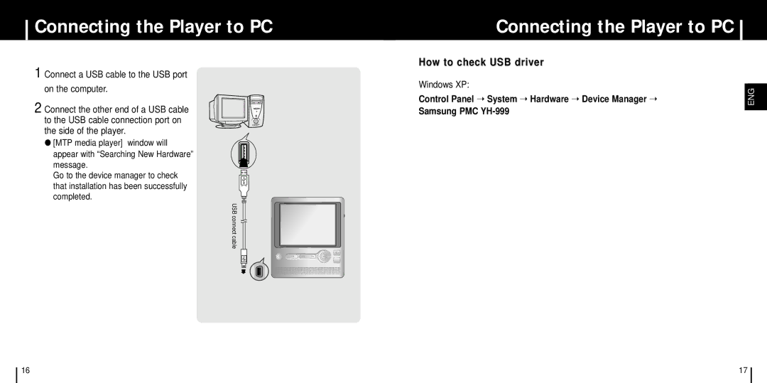 Samsung YH-999 manual Windows XP 