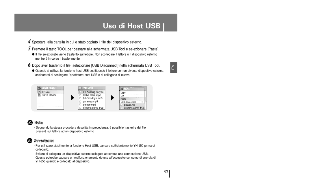 Samsung YH-J50KB/ELS, YH-J50GB/ELS manual USB Host 