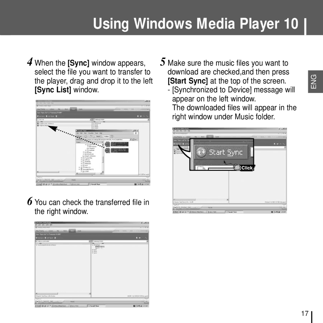 Samsung YH-J70J manual You can check the transferred file in the right window 