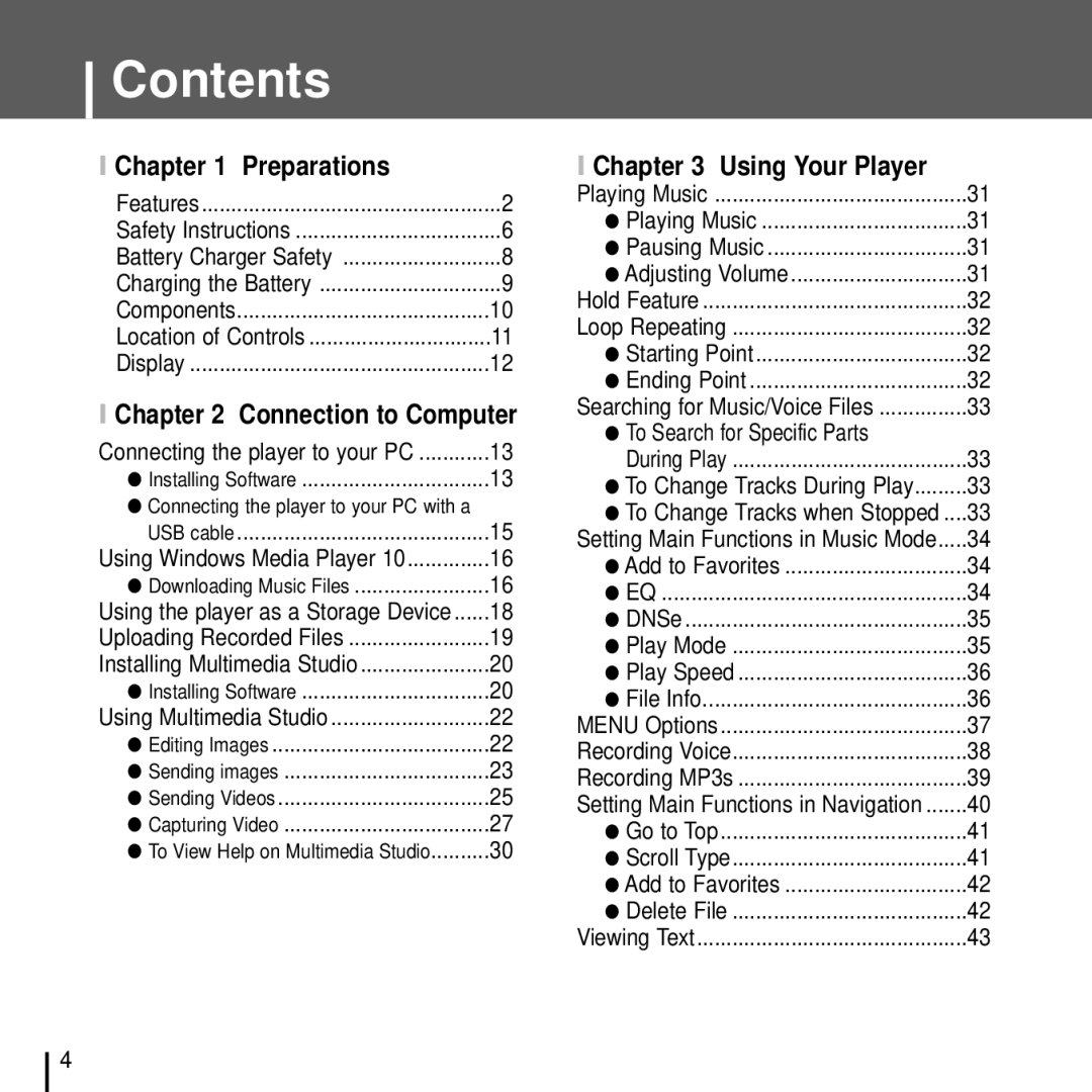 Samsung YH-J70J manual Contents 