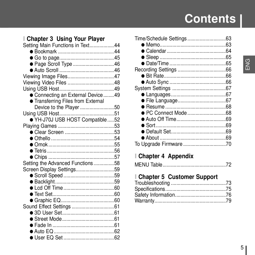 Samsung YH-J70J manual Transferring Files from External 