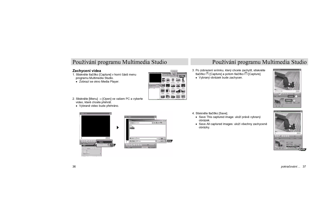 Samsung YH-J70LB/ELS, YH-J70SB/ELS manual Zachycení videa 