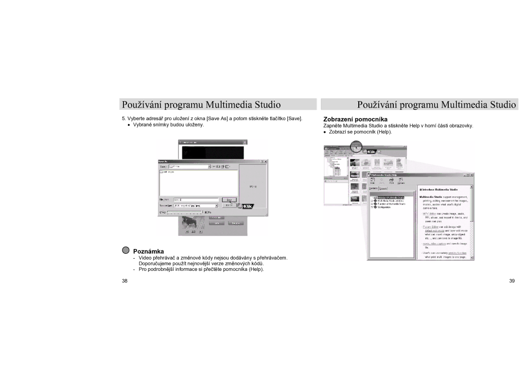 Samsung YH-J70SB/ELS, YH-J70LB/ELS manual Zobrazení pomocníka 