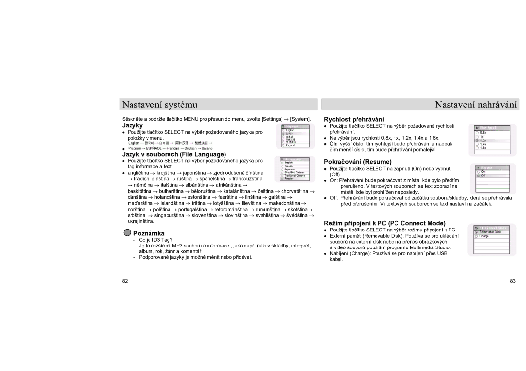 Samsung YH-J70SB/ELS, YH-J70LB/ELS manual Nastavení systému 