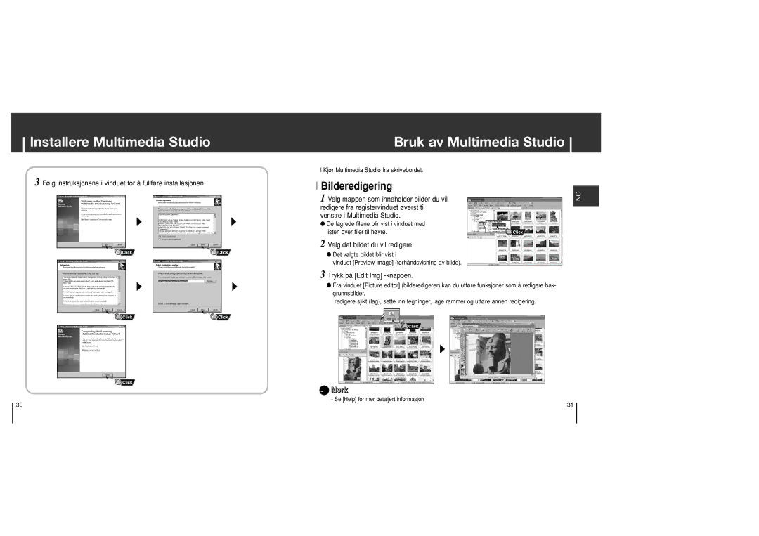 Samsung YH-J70SB/ELS manual Bruk av Multimedia Studio, Bilderedigering, Velg det bildet du vil redigere 