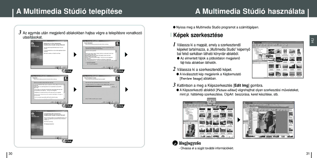 Samsung YH-J70SW/ELS, YH-J70SB/ELS Multimedia Stúdió használata, Képek szerkesztése, Válassza ki a szerkesztendô képet 