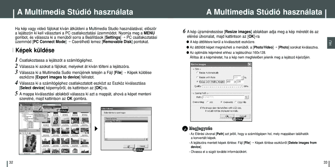 Samsung YH-J70SB/ELS, YH-J70SW/ELS manual Képek küldése, Kép áttöltésre kerül a kiválasztott eszközre 