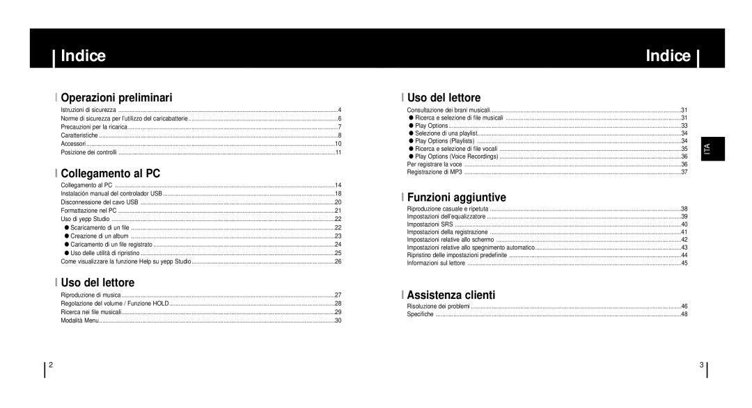 Samsung YH920GS1/ELS, YH920GS2/ELS manual Indice 