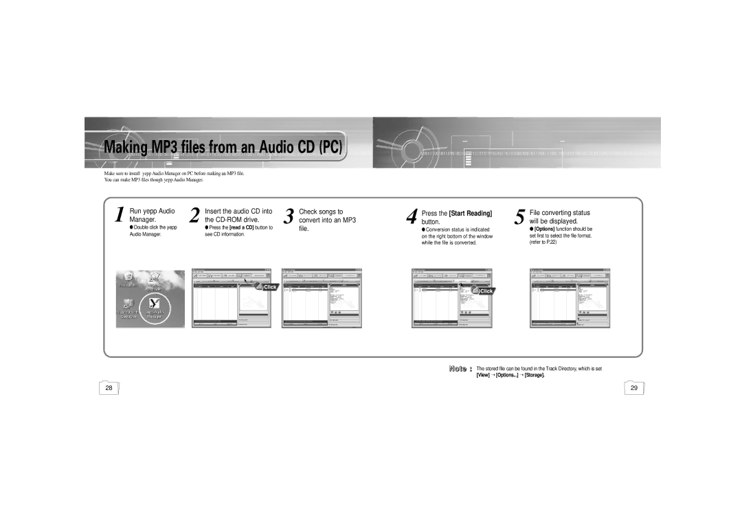 Samsung YP-300 manual Manager, File, Run yepp Audio, Press, Button Will be displayed 