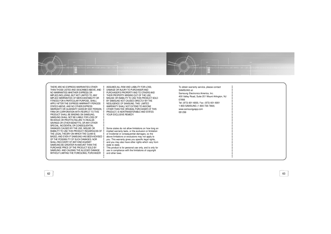 Samsung YP-35 manual 