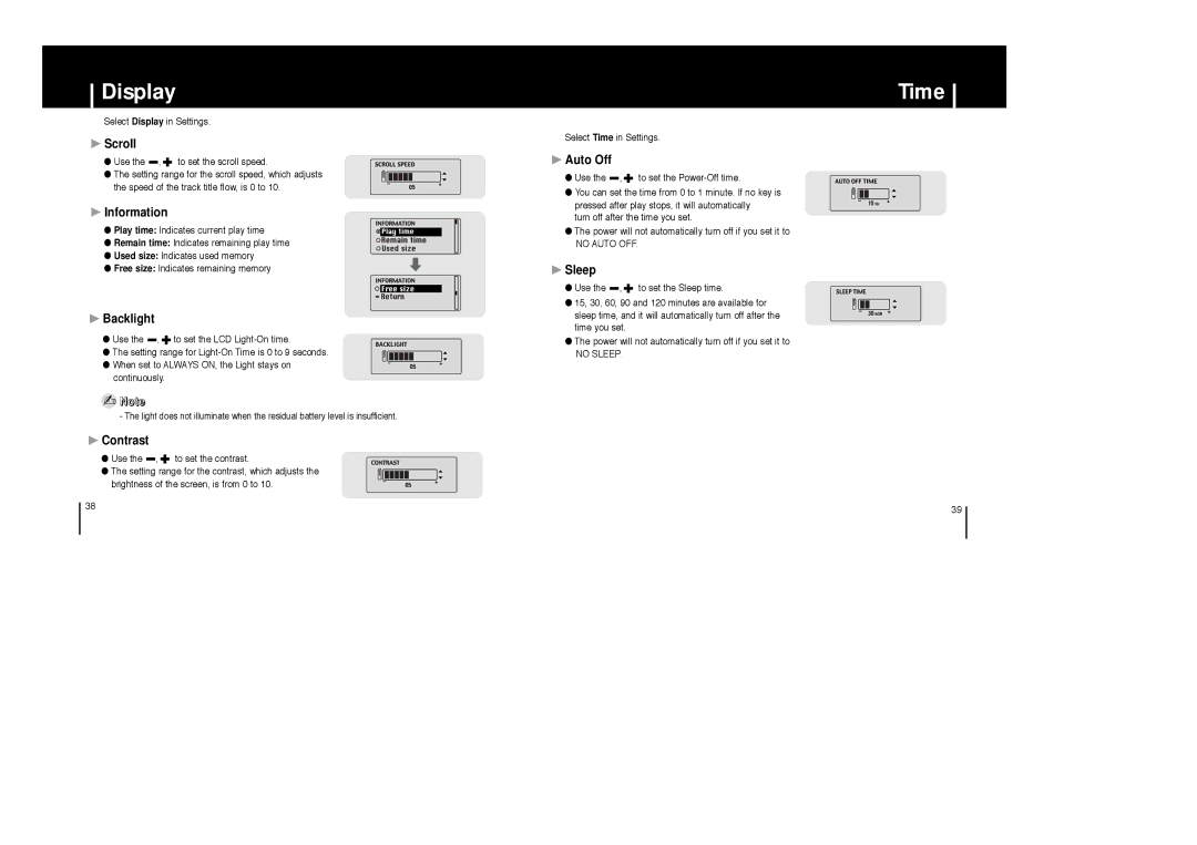 Samsung YP-53H/ELS, YP-53Z/ELS, YP-53V/ELS, YP-53V/XFO, YP-53X/ELS, YP-53V/REE, YP-53H/XFO manual Display 