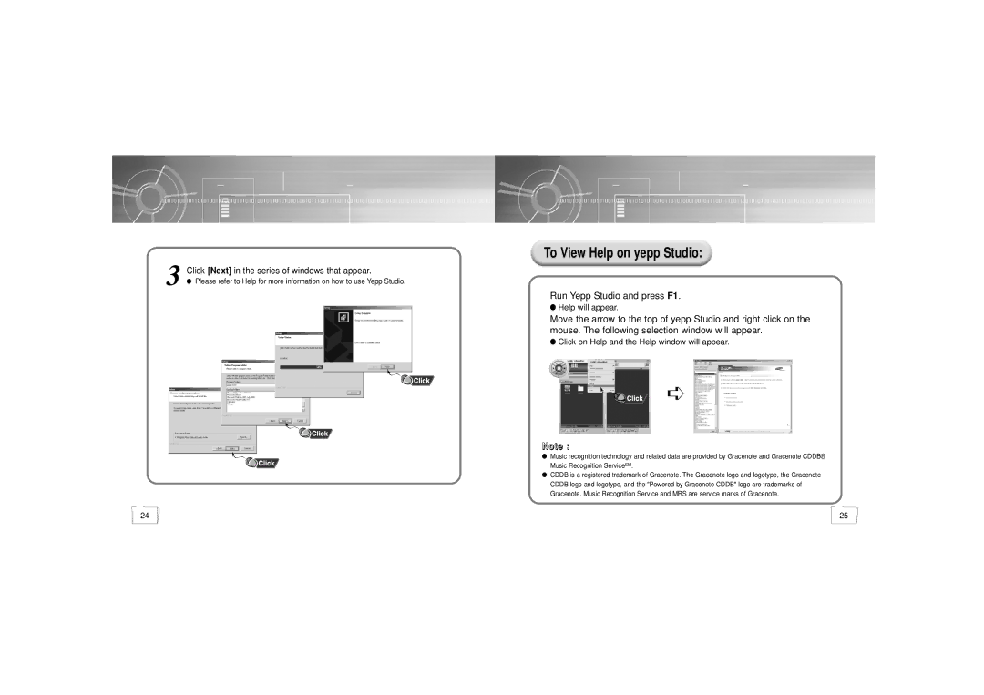 Samsung YP-55 manual To View Help on yepp Studio 