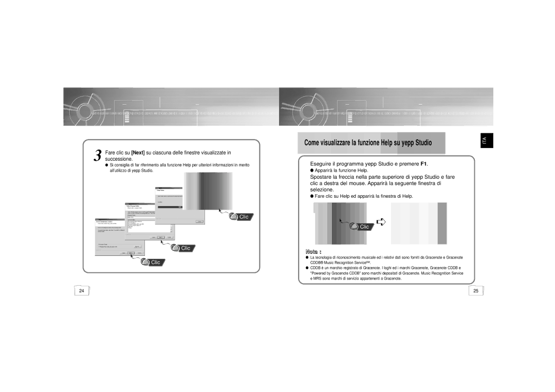 Samsung YP-55H/ELS1, YP-55H/ELS2, YP55X1/ELS manual Come visualizzare la funzione Help su yepp Studio 