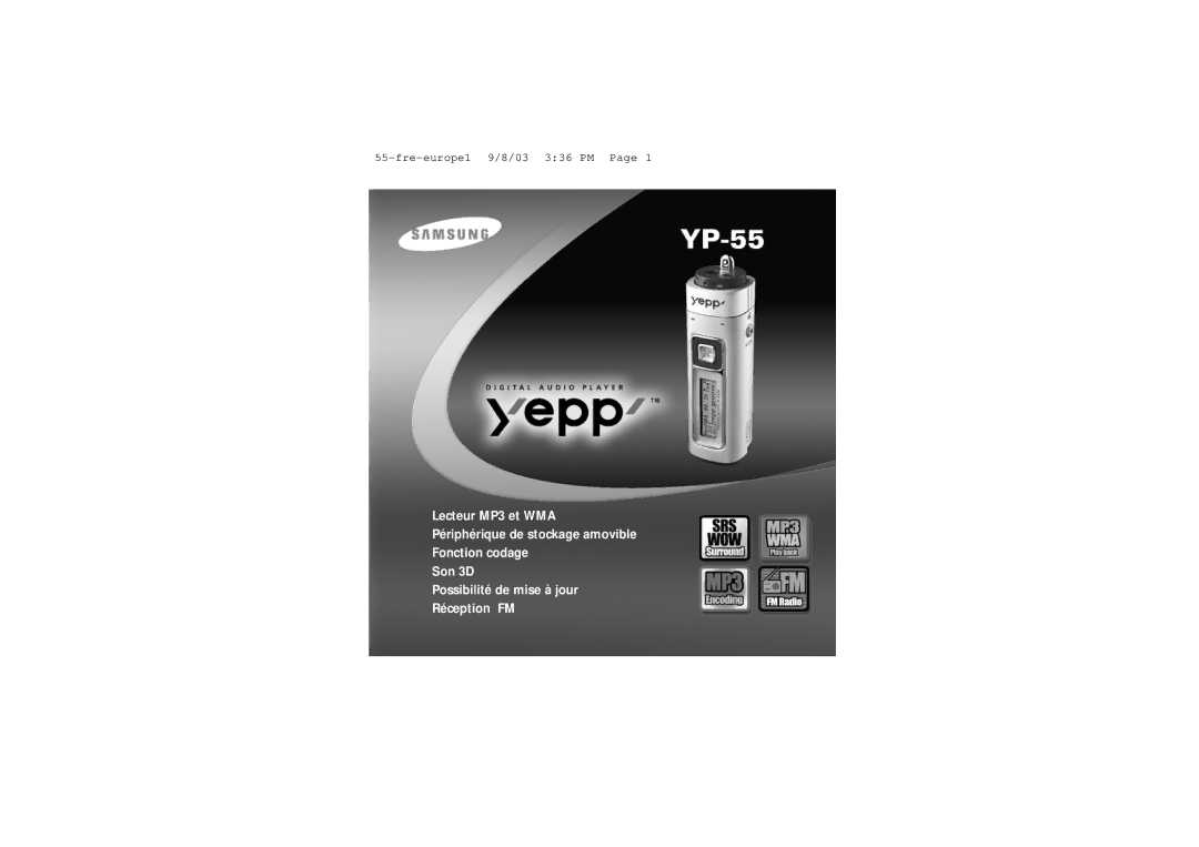 Samsung YP-55V/ELS2, YP-55H/ELS2 manual Spa-europe2 9/22/03 847 AM 